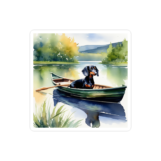 PugMug Custom Black Dachshund Sticker