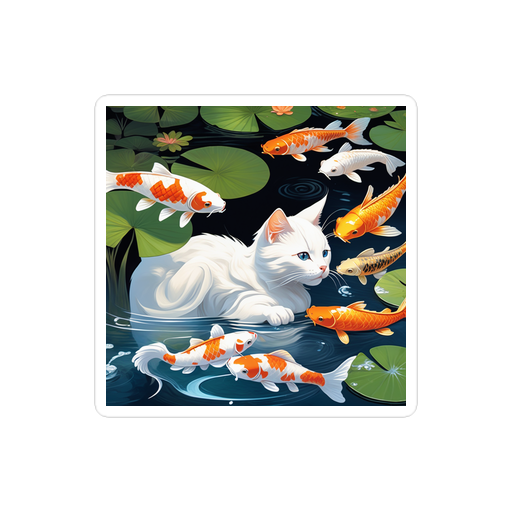 PugMug Custom White Companion Cat Sticker