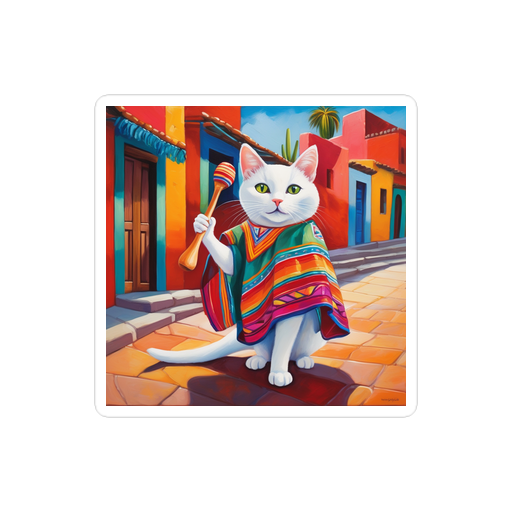 PugMug Custom White Companion Cat Sticker