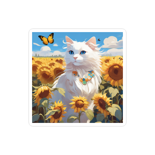PugMug Custom White Ragdoll Cat Sticker