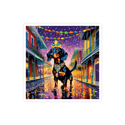 PugMug Custom Black Dachshund Sticker