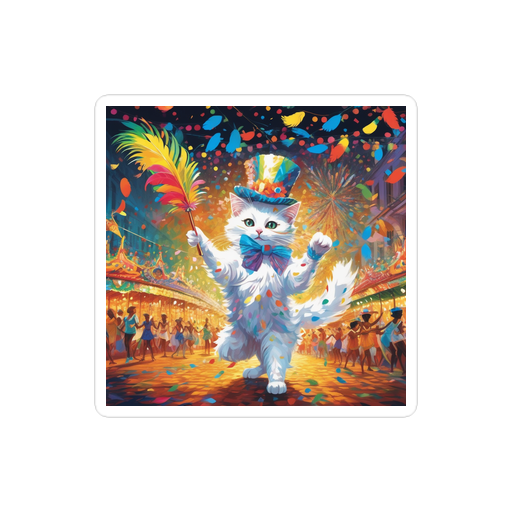 PugMug Custom White Companion Cat Sticker