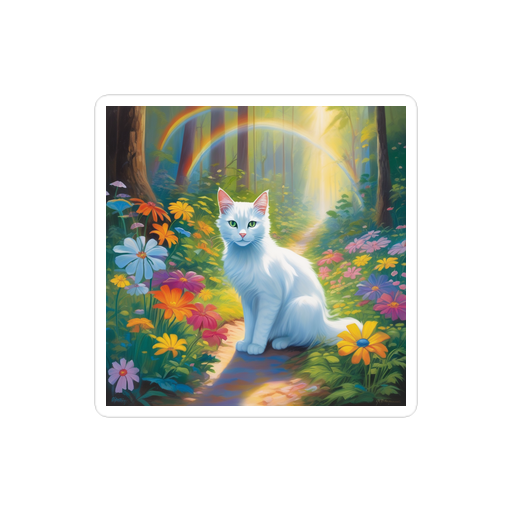 PugMug Custom White Companion Cat Sticker