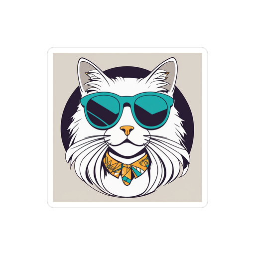 PugMug Custom White Ragdoll Cat Sticker
