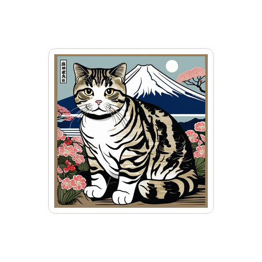 PugMug Custom Tabby Scottish Fold Cat Sticker