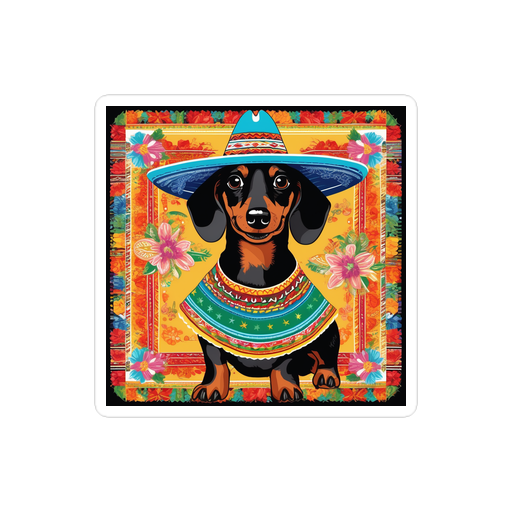 PugMug Custom Black Dachshund Sticker