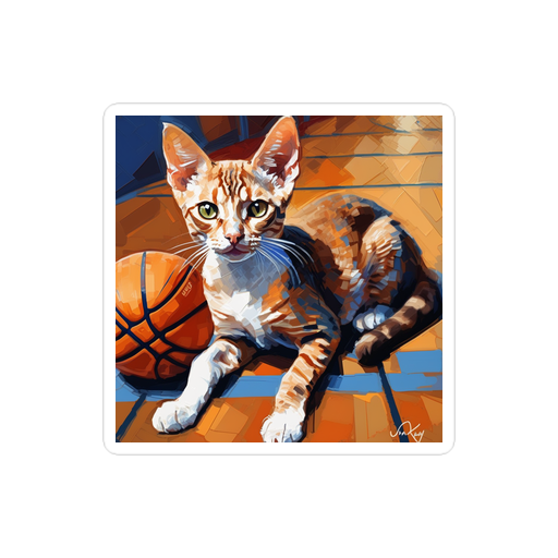 PugMug Custom Tabby Devon Rex Cat Sticker