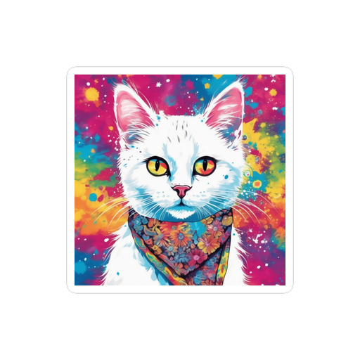 PugMug Custom White Companion Cat Sticker