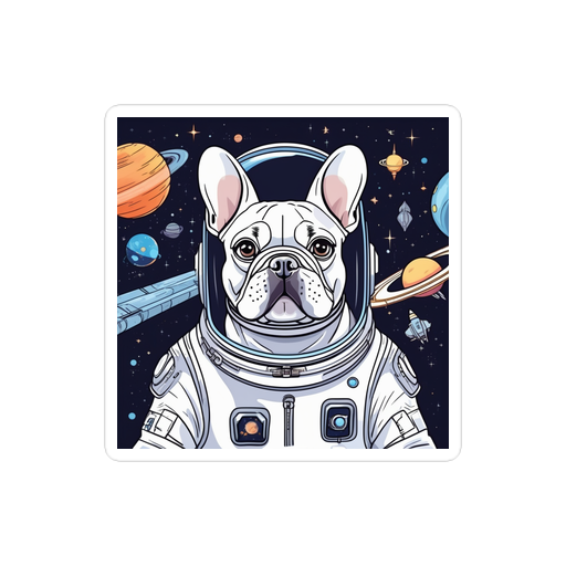 PugMug Custom White French Bulldog Sticker
