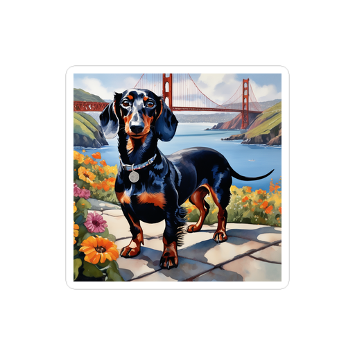 PugMug Custom Black Dachshund Sticker