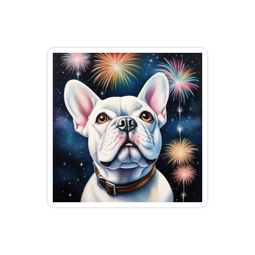 PugMug Custom White French Bulldog Sticker