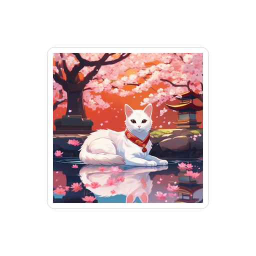 PugMug Custom White Companion Cat Sticker