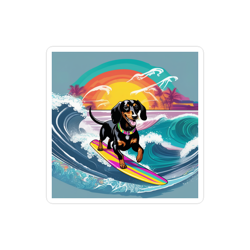 PugMug Custom Black Dachshund Sticker