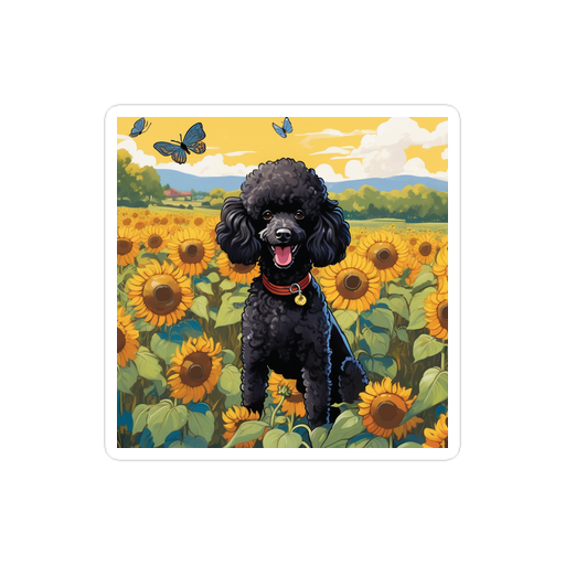 PugMug Custom Black Poodle Sticker