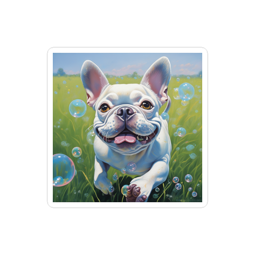 PugMug Custom White French Bulldog Sticker
