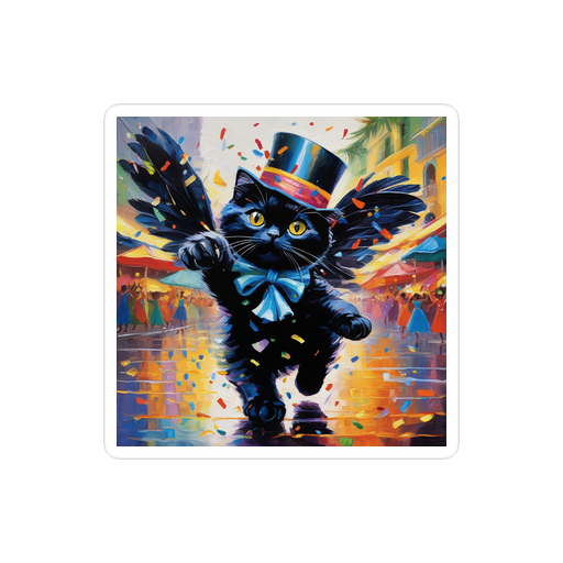 PugMug Custom Black Scottish Fold Cat Sticker