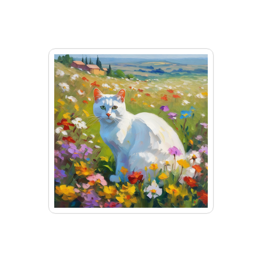 PugMug Custom White Exotic Cat Sticker