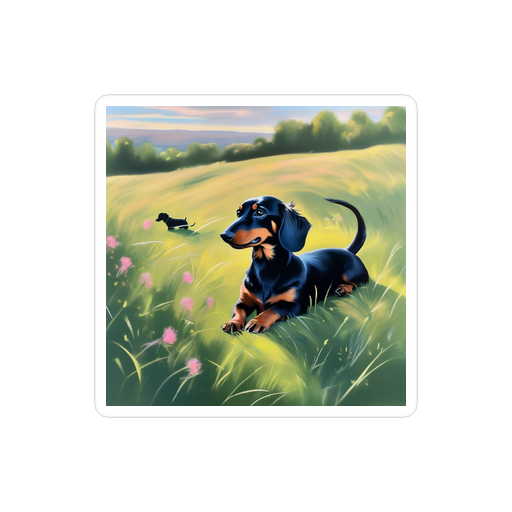 PugMug Custom Black Dachshund Sticker