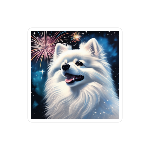 PugMug Custom White Pomeranian Sticker