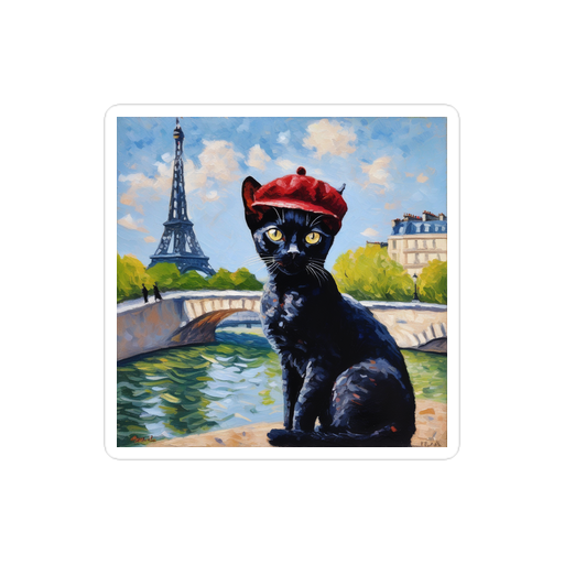 PugMug Custom Black Devon Rex Cat Sticker