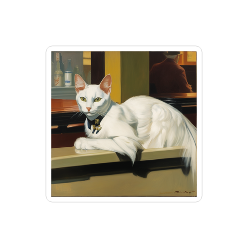 PugMug Custom White Companion Cat Sticker