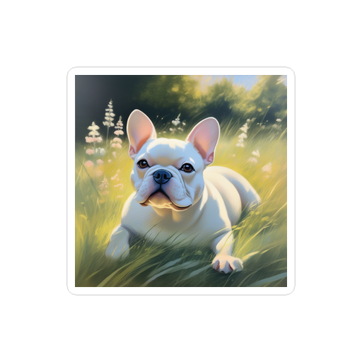 PugMug Custom White French Bulldog Sticker