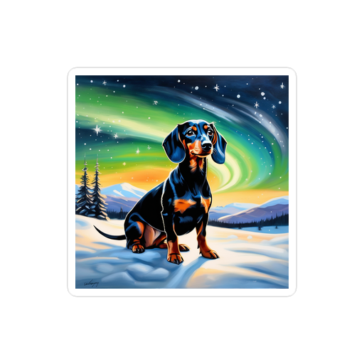 PugMug Custom Black Dachshund Sticker