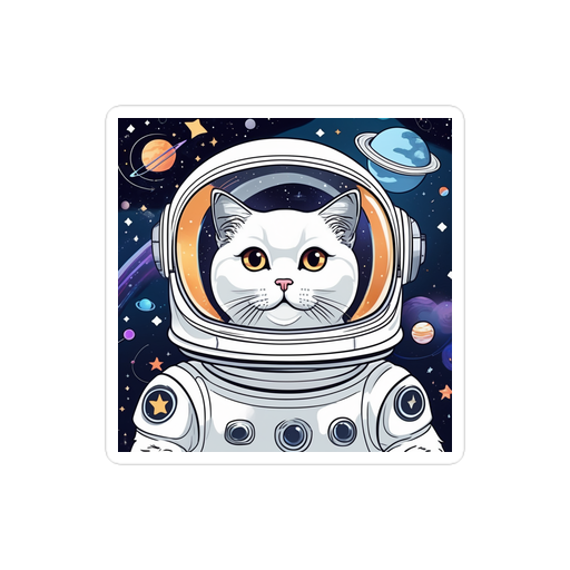 PugMug Custom White Scottish Fold Cat Sticker