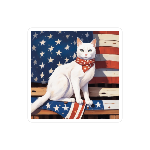 PugMug Custom White Companion Cat Sticker