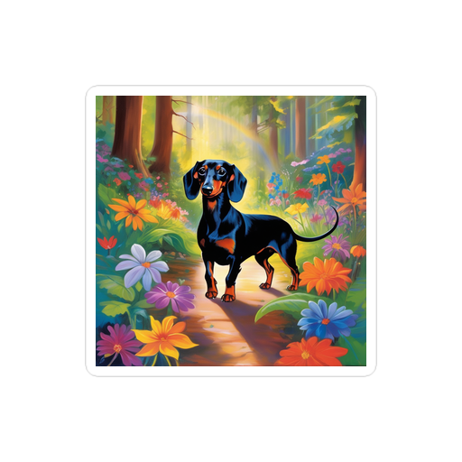 PugMug Custom Black Dachshund Sticker