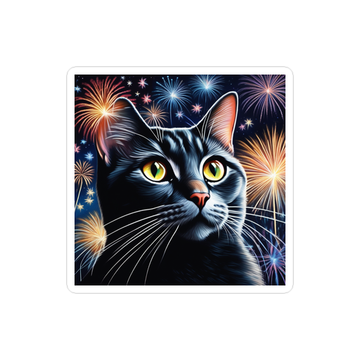 PugMug Custom Black American Shorthair Cat Sticker