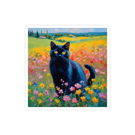 PugMug Custom Black British Shorthair Cat Sticker