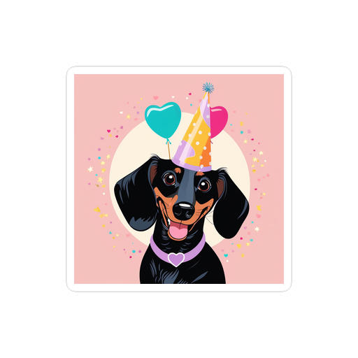 PugMug Custom Black Dachshund Sticker