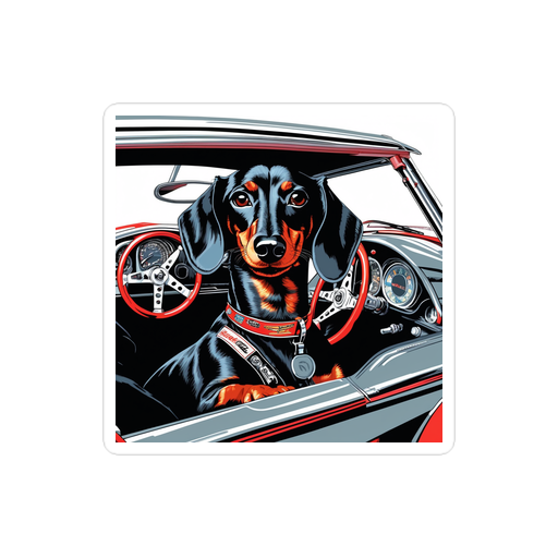 PugMug Custom Black Dachshund Sticker