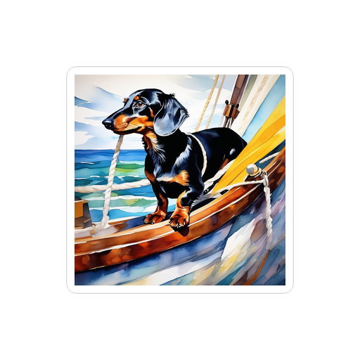 PugMug Custom Black Dachshund Sticker