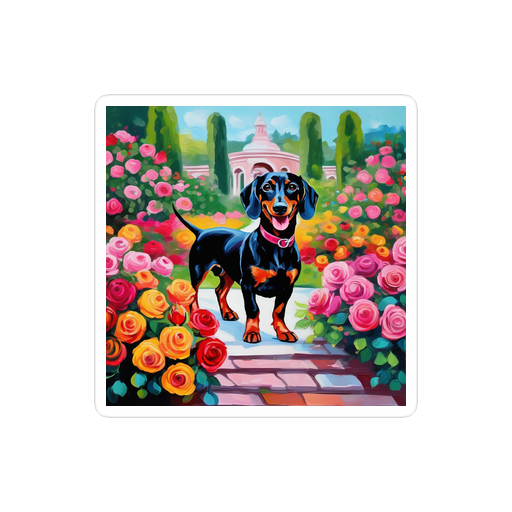 PugMug Custom Black Dachshund Sticker