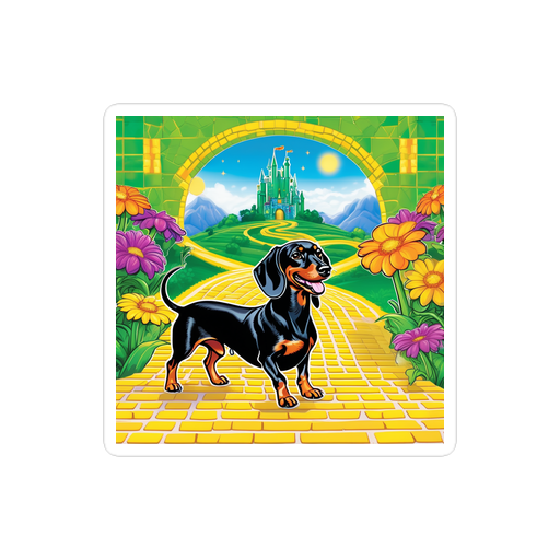 PugMug Custom Black Dachshund Sticker