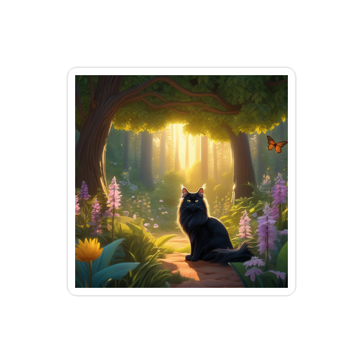 PugMug Custom Black Maine Coon Cat Sticker