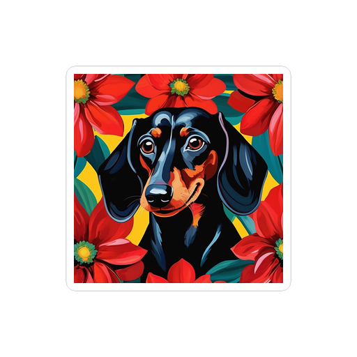 PugMug Custom Black Dachshund Sticker