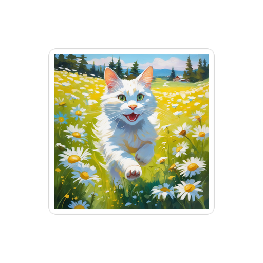 PugMug Custom White Companion Cat Sticker