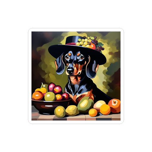 PugMug Custom Black Dachshund Sticker