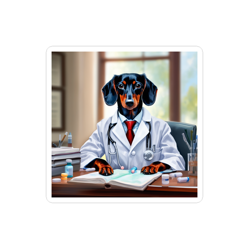 PugMug Custom Black Dachshund Sticker