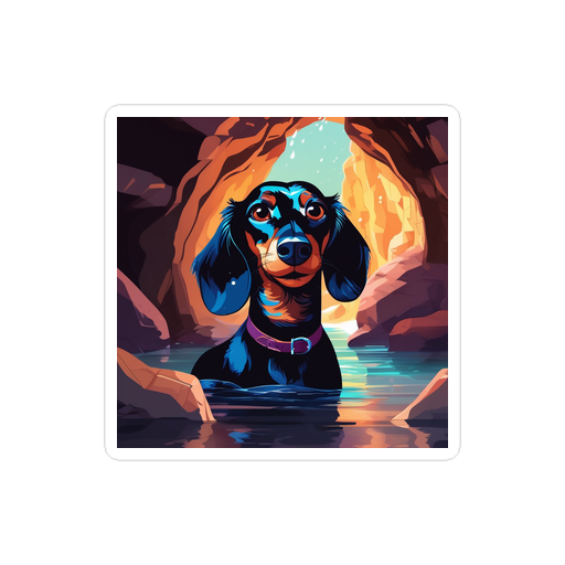 PugMug Custom Black Dachshund Sticker