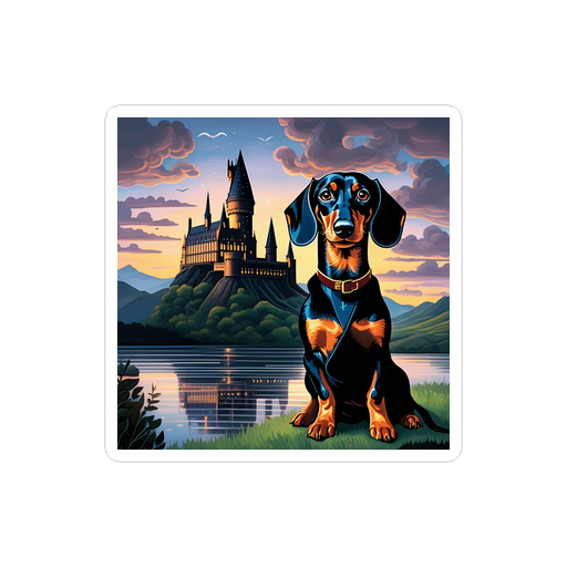 PugMug Custom Black Dachshund Sticker