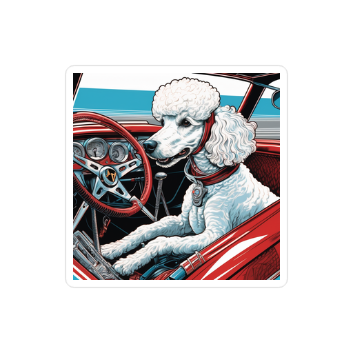 PugMug Custom White Poodle Sticker