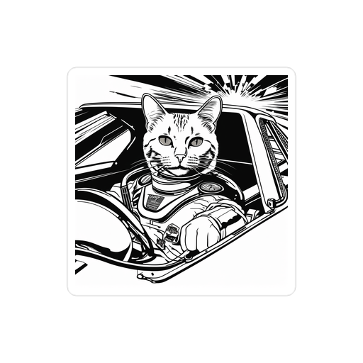 PugMug Custom White Companion Cat Sticker