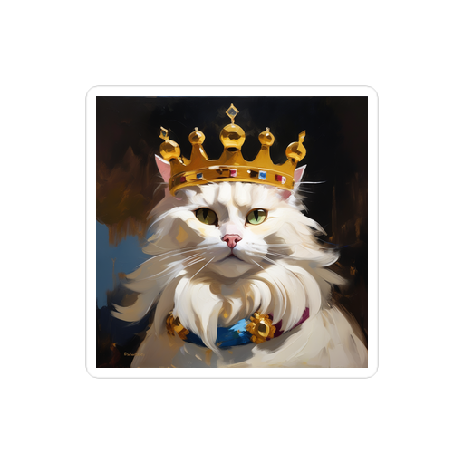 PugMug Custom White Companion Cat Sticker