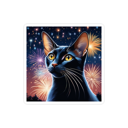 PugMug Custom Black Abyssinian Cat Sticker