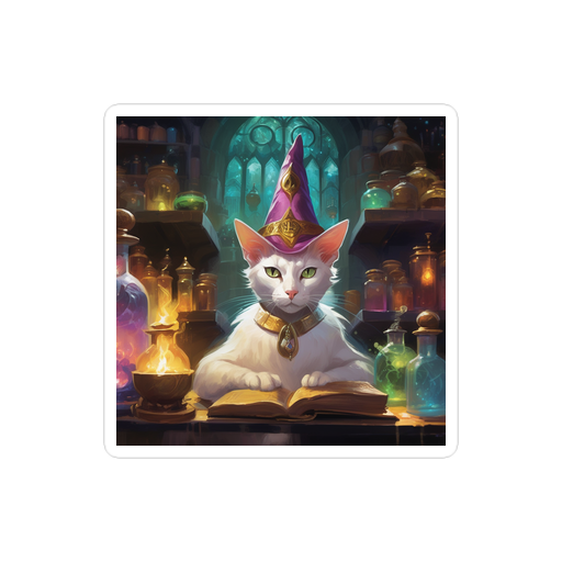 PugMug Custom White Abyssinian Cat Sticker