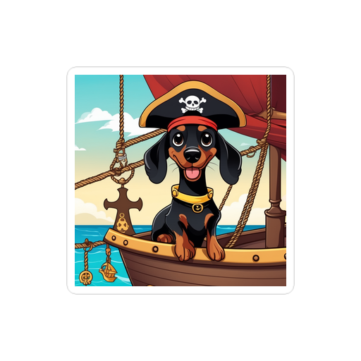 PugMug Custom Black Dachshund Sticker